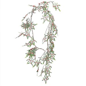 frosted red berry misletoe garland 180cm