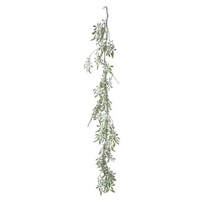 Frosted white berry misletoe garland 180cm 