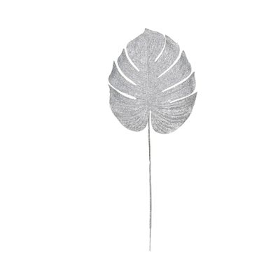 Glitter Monstera leaf med Silver 