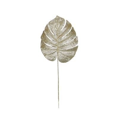 Glitter Monstera leaf Med Gold