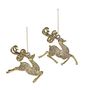 Reindeer Hanging Ornament 2 assorted Antique Gold 