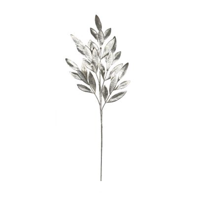 Metallic Laurel Leaf spray Champagne