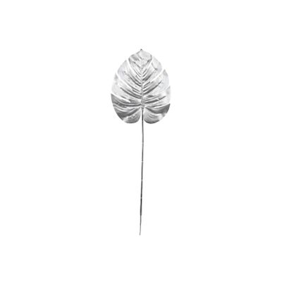 Metallic Monstera leaf sml Silver