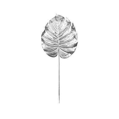 Metallic Monstera leaf med Silver 