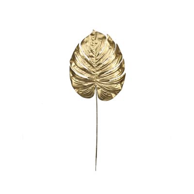 Metallic Monstera leaf Med Gold
