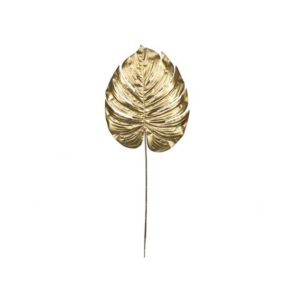 Metallic Monstera leaf Med Gold