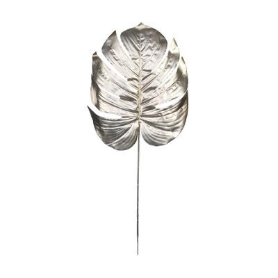 Metallic Monstera leaf Lrg Champagne