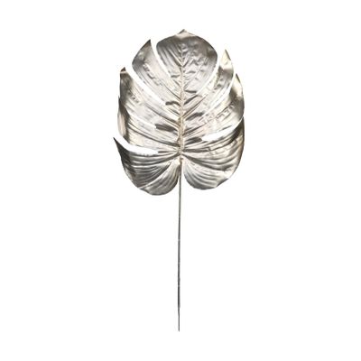 Metallic Monstera leaf Lrg Champagne