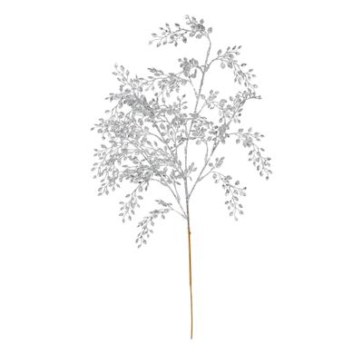 Glitter mini leaf spray silver 