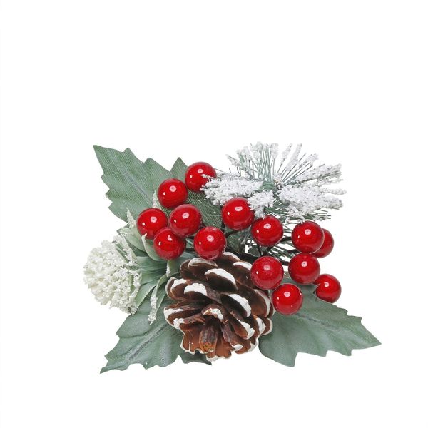 Red snowy berry, spruce and cone pick 