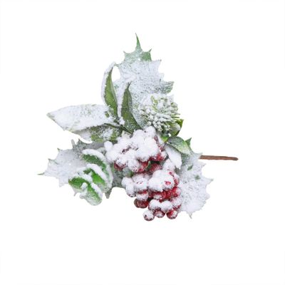 Eucalyptus, holly and Red Berry Snowy pick 