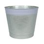 Whitewash Zinc Bucket with Lilac Band H20.5cm