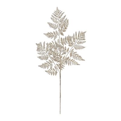 Glitter Fern Leaf stem Champagne 