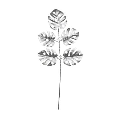 Metallic monstera leaf spray Silver