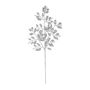 Glitter Holly leaf stem Silver