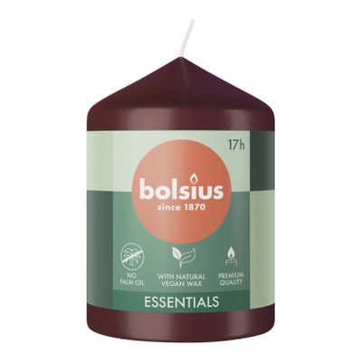 Bolsius Essentials Pillar Candle - 80x58mm - Velvet Red