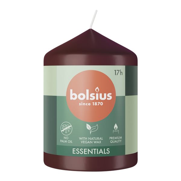 Bolsius Essentials Pillar Candle - 80x58mm - Velvet Red