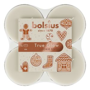 Bolsius Christmas True Glow Fragranced Maxi Light - Pk of 8 - Cookie Fever -Ivor