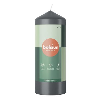 Bolsius Essentials Pillar Candle - 150x58mm - Stormy Grey