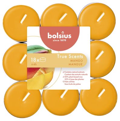 Bolsius TrueScent Tealights 4Hr Mango18pk