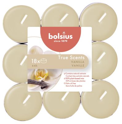 Bolsius TrueScent Tealights 4Hr Vanilla18pk