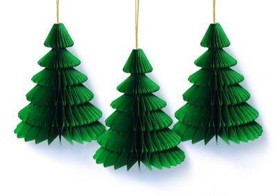 Pack of 3 Paper Christmas Tree Baubles