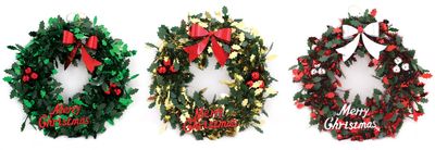Baubles & Bow Christmas Tinsel Wreath