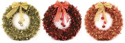 Large Tinsel Christmas Wreath with Bells
