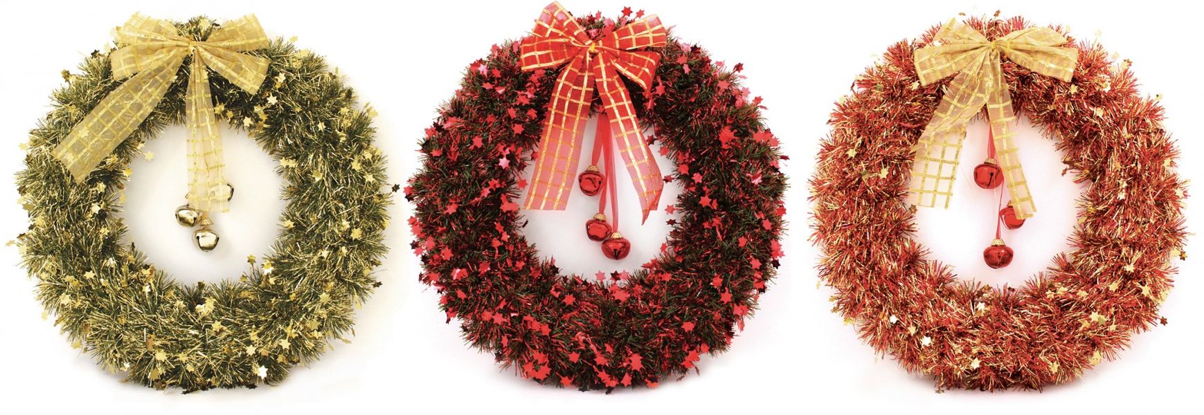 Large Tinsel Christmas Wreath with Bells