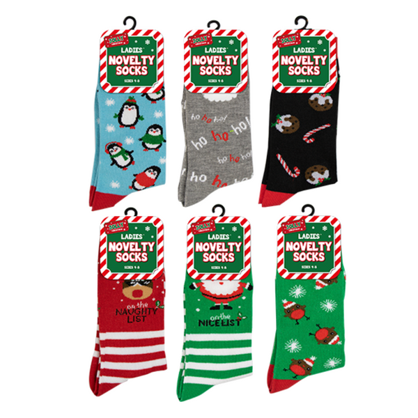 Ladies Novelty Christmas Socks 4-8