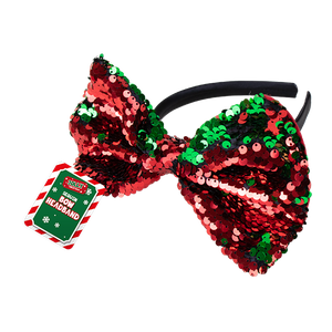 Reversible Sequin Bow Headband