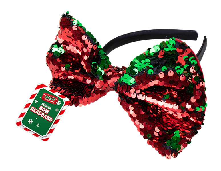 Reversible Sequin Bow Headband