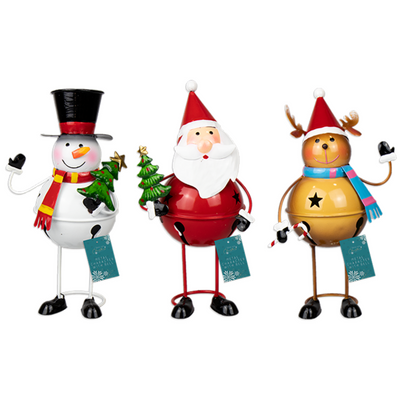 Christmas Character Metal Ornament with Bell 19.5cm