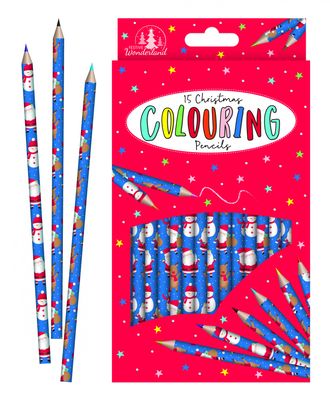 Pack of 15 Christmas Colouring Pencils