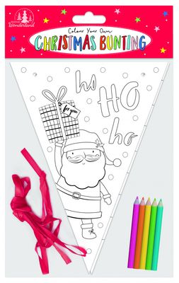 Colour Your Own Christmas Bunting with Colouring Pencils
