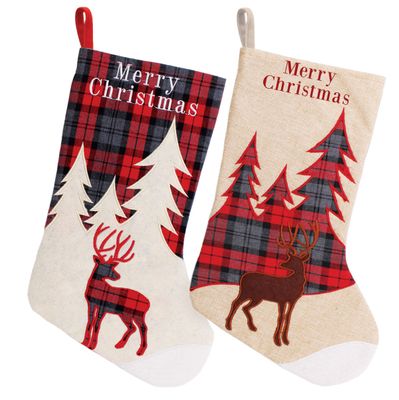  Tartan Tree / Stag Christmas Stocking