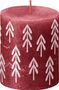 Bolsius Rustic Festive Silhouette Pillar Candle - 80x68mm - Delicate Red with Tr