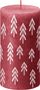 Bolsius Rustic Festive Silhouette Pillar Candle -130x68mm - Delicate Red with Tr