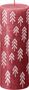 Bolsius Rustic Festive Silhouette Pillar Candle -190x68mm - Delicate Red with Tr