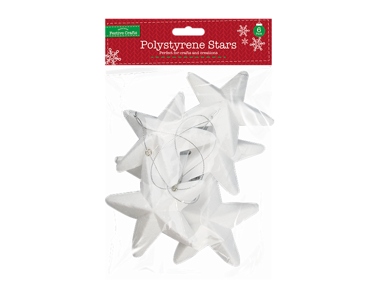 Polystyrene Stars 6 Pack