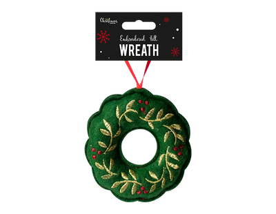 Wreath Embroidered Felt Decoration