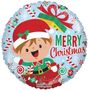 Merry Christmas Elf Balloon - 18 Inch