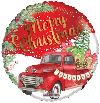 Merry Christmas Truck Balloon - 18 Inch