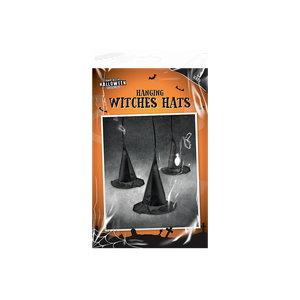Pack of 3 Hanging Witch Hat Decorations (20cm)