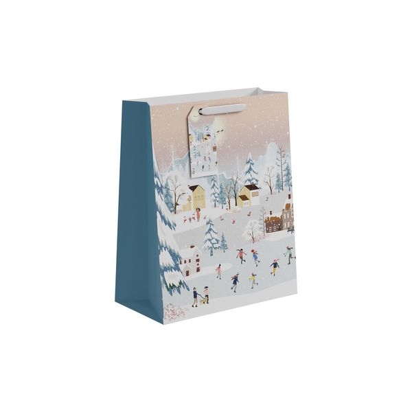 Skating Scene Gift Bag L  - 33 x 26.5cm