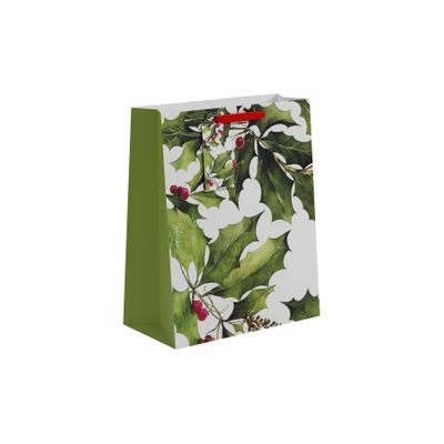 Christmas Holly Gift Bag L - 33 x26.5cm