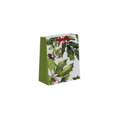 Christmas Holly Gift Bag M - 25 x 21.5cm