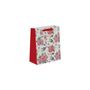 Christmas Poinsettia & Berries Print Gift Bag  M - 25 x 21.5cm