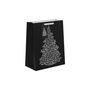 Black / White Christmas Tree Gift Bag L -33 x 26.5cm