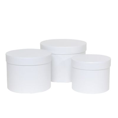 Pearl White Hat Box (Set of 3) (Largest - D19 x H14.4cm)